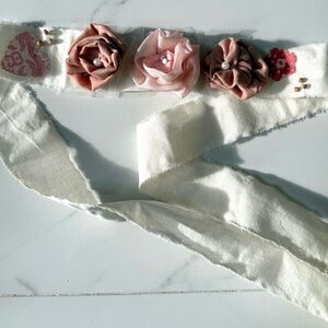 Blush & Pink Flowered Fabric Headband